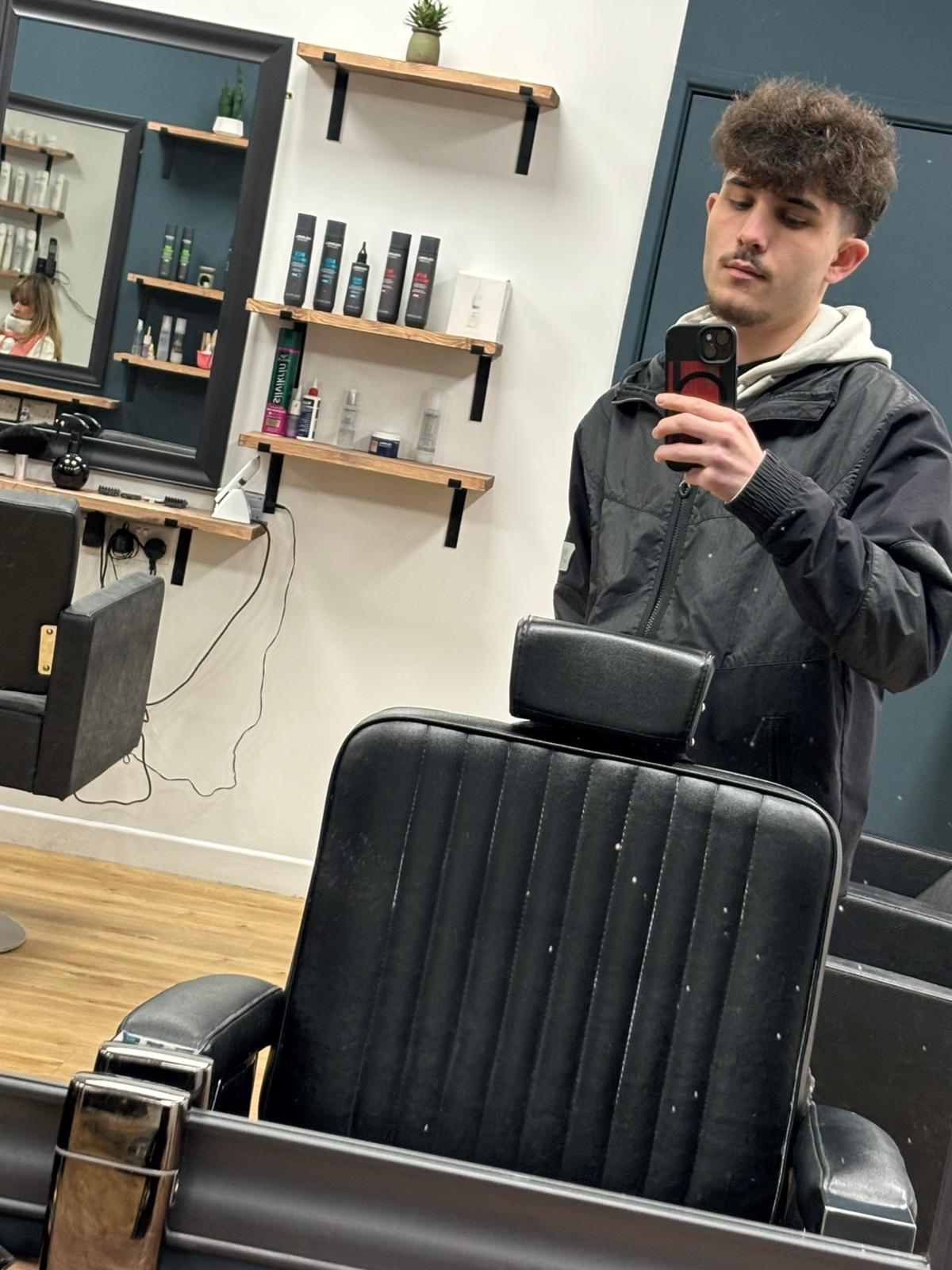 Professional barber at work